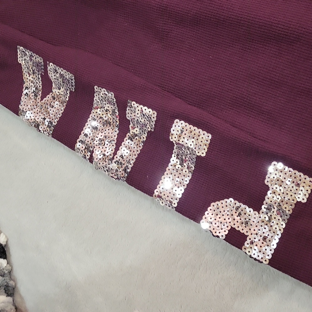 PINK Victoria's Secret Burgundy Pajama Onesie - Picture 11 of 14